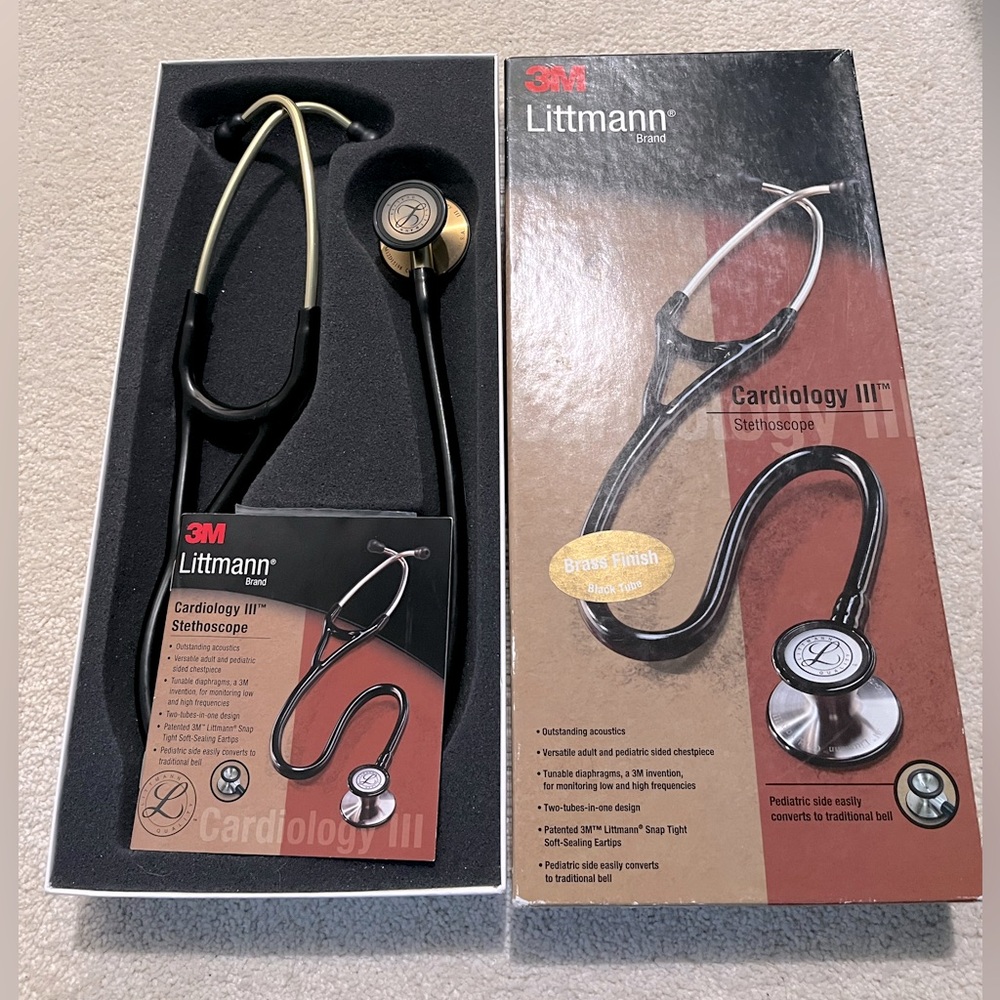 Littmann Cardiology III Stethoscope - Black and Brass